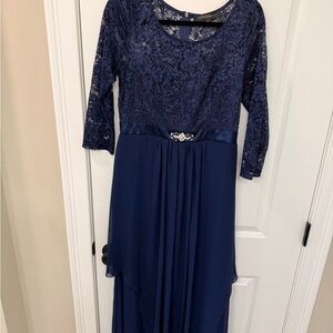 Ever Pretty Navy Long Sleeve Lace Dress